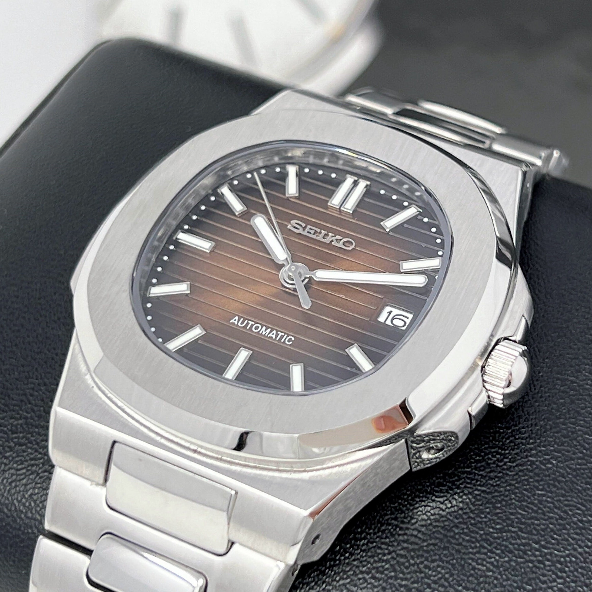 Nautic Mod "Chocolate Brown" - Reloj personalizado con movimiento automático NH35 y cristal de zafiro | XP Watch Co.