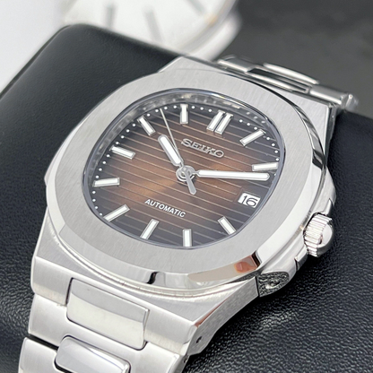 Nautic Mod "Chocolate Brown" - Reloj personalizado con movimiento automático NH35 y cristal de zafiro | XP Watch Co.
