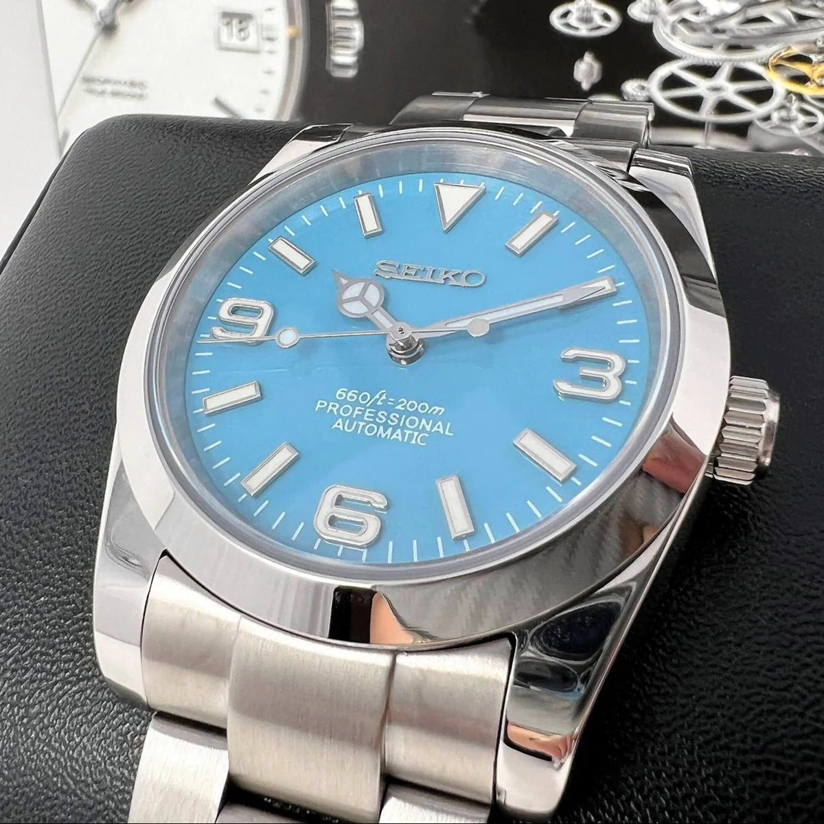 DJ-Fluted "Light Blue" (Non-Fluted Bezel) - Reloj personalizado con cristal de zafiro y acero inoxidable 316L | XP Watch Co.