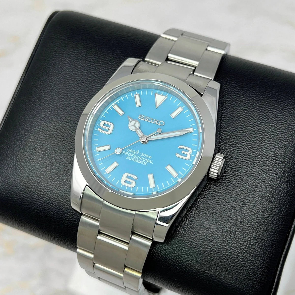 DJ-Fluted "Light Blue" (Non-Fluted Bezel) - Reloj personalizado con cristal de zafiro y acero inoxidable 316L | XP Watch Co.