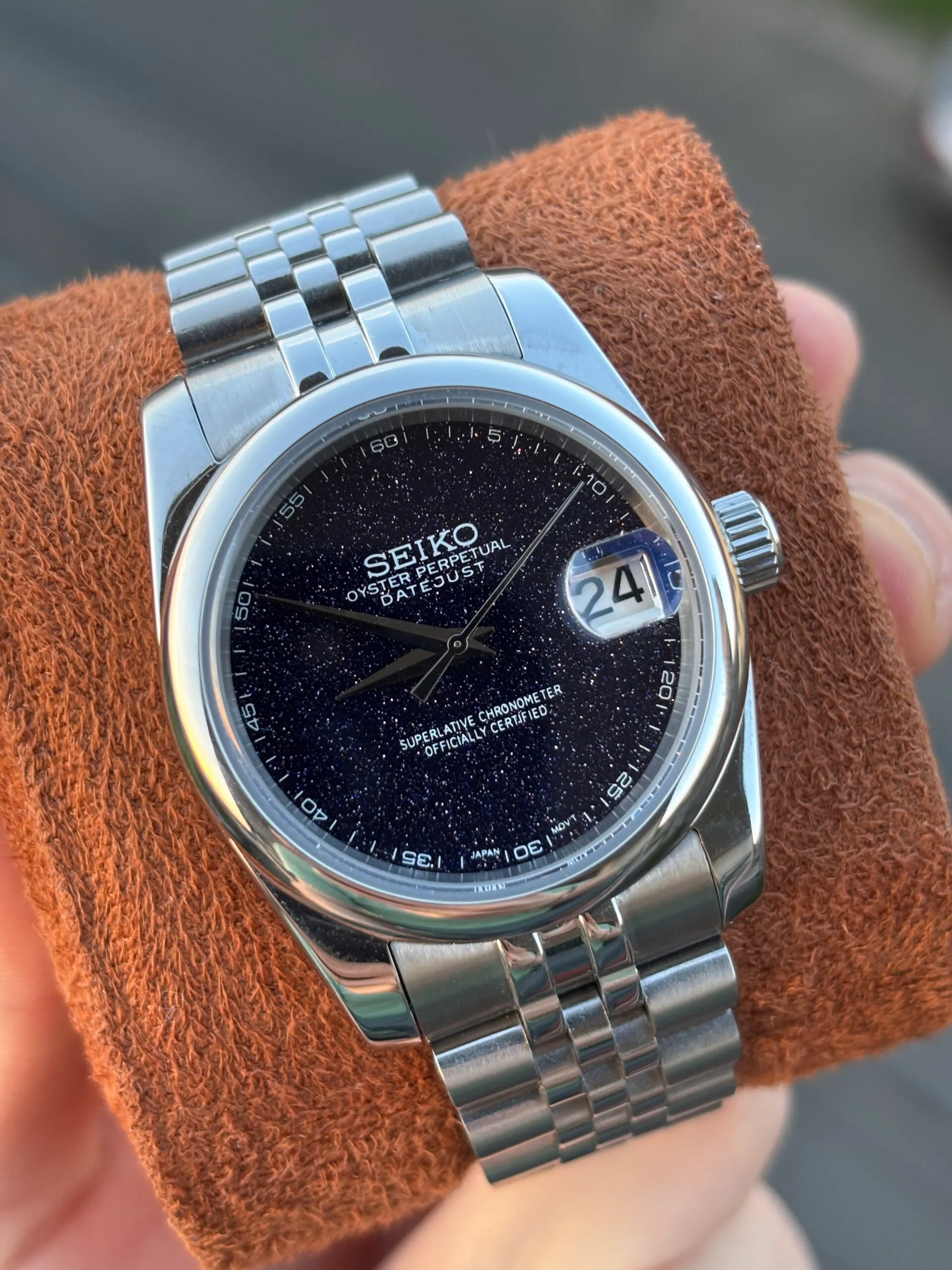 DJ-Fluted "Galaxy Black" - Reloj personalizado con cristal de zafiro y acero inoxidable 316L | XP Watch Co.