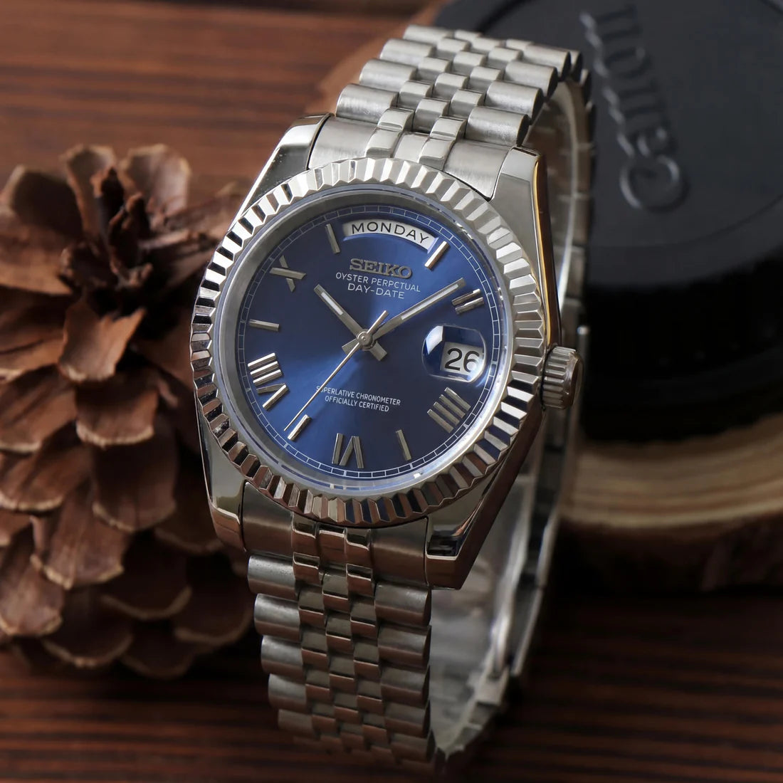 DD-President "Royal Blue Roman" - Reloj personalizado con movimiento automático NH35 y cristal de zafiro | XP Watch Co.