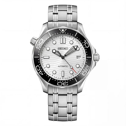 Mod Seamaster Diver White - Bond 007 - Reloj personalizado con cristal de zafiro y acero inoxidable 316L | XP Watch Co.