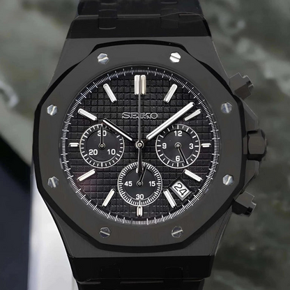 ROAK Chronograph "Black Panther" - Reloj personalizado con cronógrafo VK63 y cristal de zafiro | XP Watch Co.