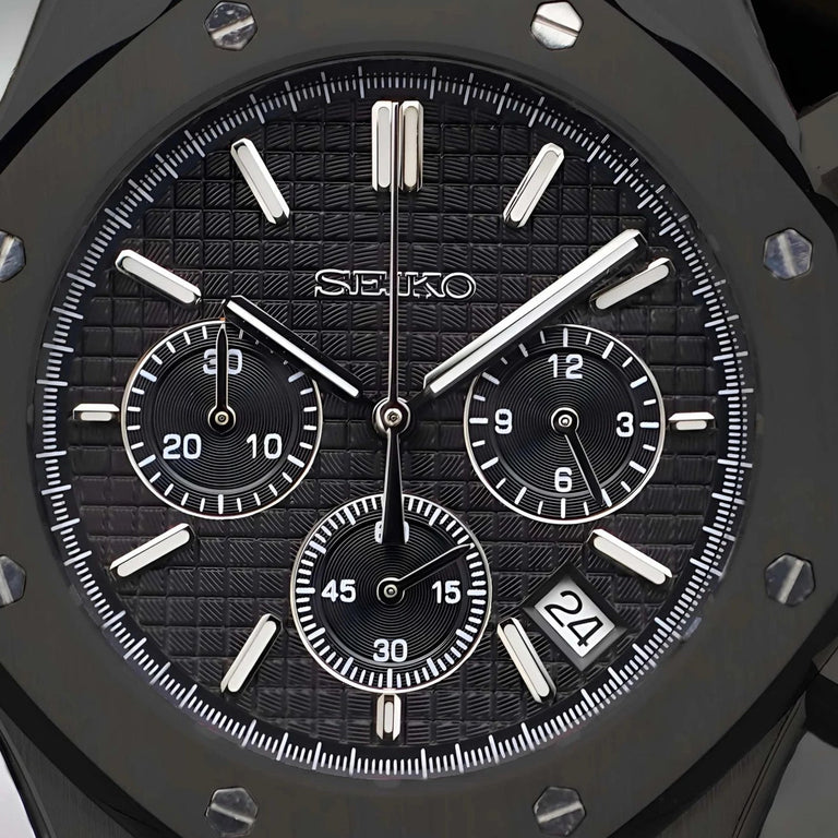 ROAK Chronograph "Black Panther" - Reloj personalizado con cronógrafo VK63 y cristal de zafiro | XP Watch Co.