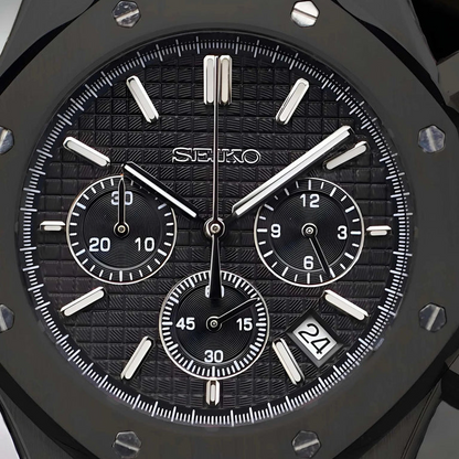 ROAK Chronograph "Black Panther" - Reloj personalizado con cronógrafo VK63 y cristal de zafiro | XP Watch Co.