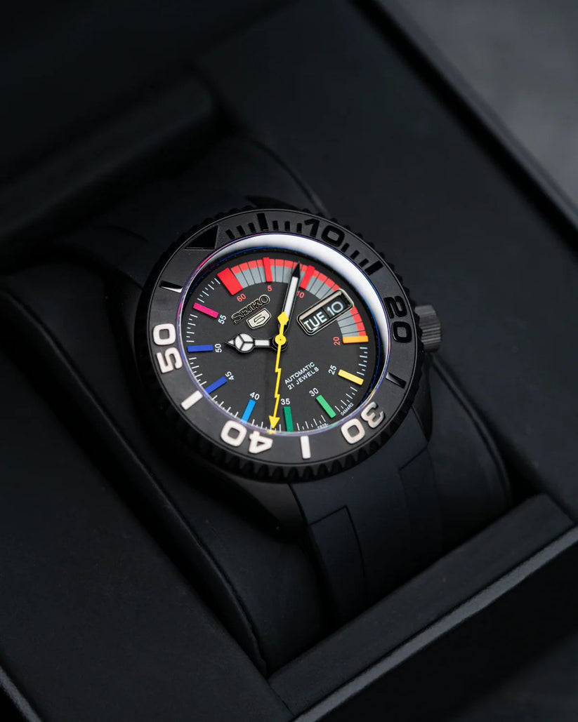 Seimod Black Rainbow - Reloj personalizado con movimiento automático NH35 y cristal de zafiro | XP Watch Co.