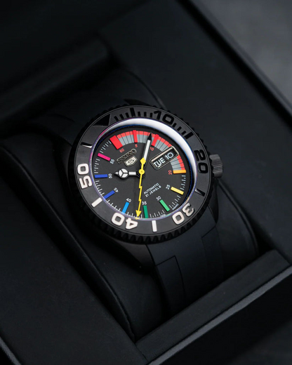 Seimod Black Rainbow - Reloj personalizado con movimiento automático NH35 y cristal de zafiro | XP Watch Co.