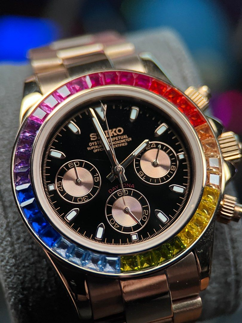 D-Racing "Rainbow" Rose Gold - Reloj personalizado con cristal de zafiro y acero inoxidable 316L | XP Watch Co.