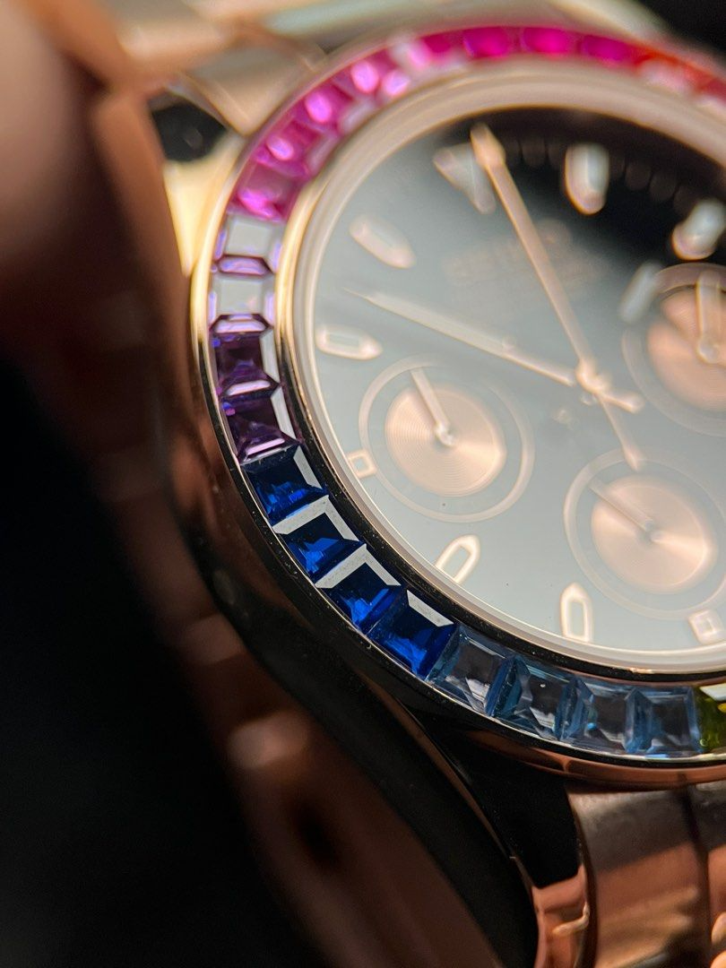 D-Racing "Rainbow" Rose Gold - Reloj personalizado con cristal de zafiro y acero inoxidable 316L | XP Watch Co.
