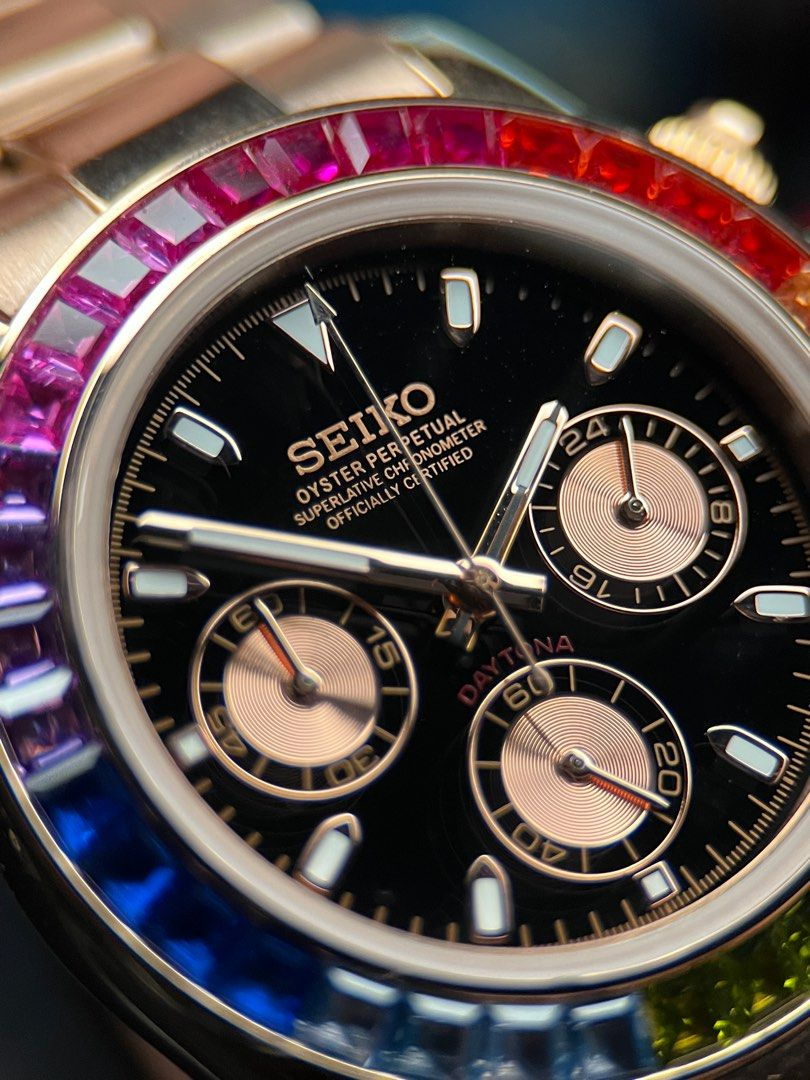 D-Racing "Rainbow" Rose Gold - Reloj personalizado con cristal de zafiro y movimiento automático NH35 | XP Watch Co.