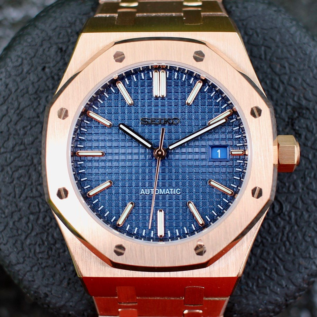 ROAK "Gold" Blue - Reloj personalizado con movimiento automático NH35 y cristal de zafiro | XP Watch Co.