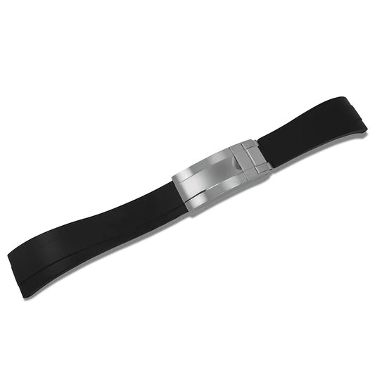 Correa Oysterflex - Correa negra personalizada con acero inoxidable 316L para reloj de lujo silencioso | XP Watch Co.