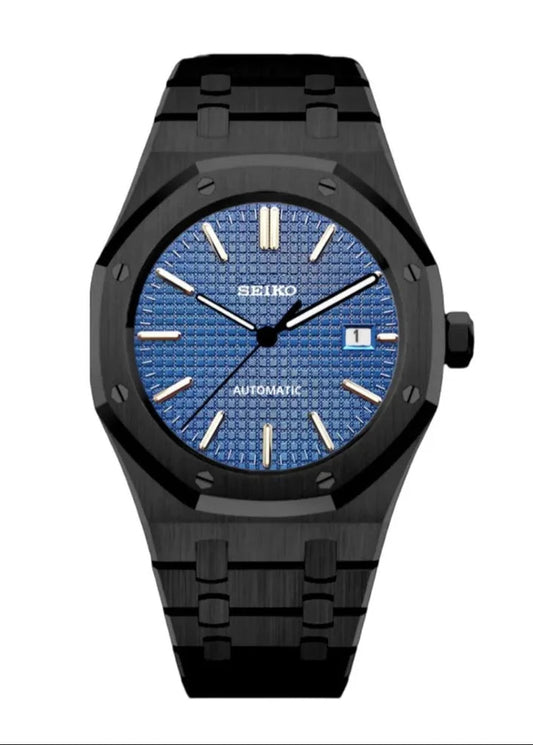 ROAK "Black - Blue" - Reloj personalizado con movimiento automático NH35 y cristal de zafiro | XP Watch Co.