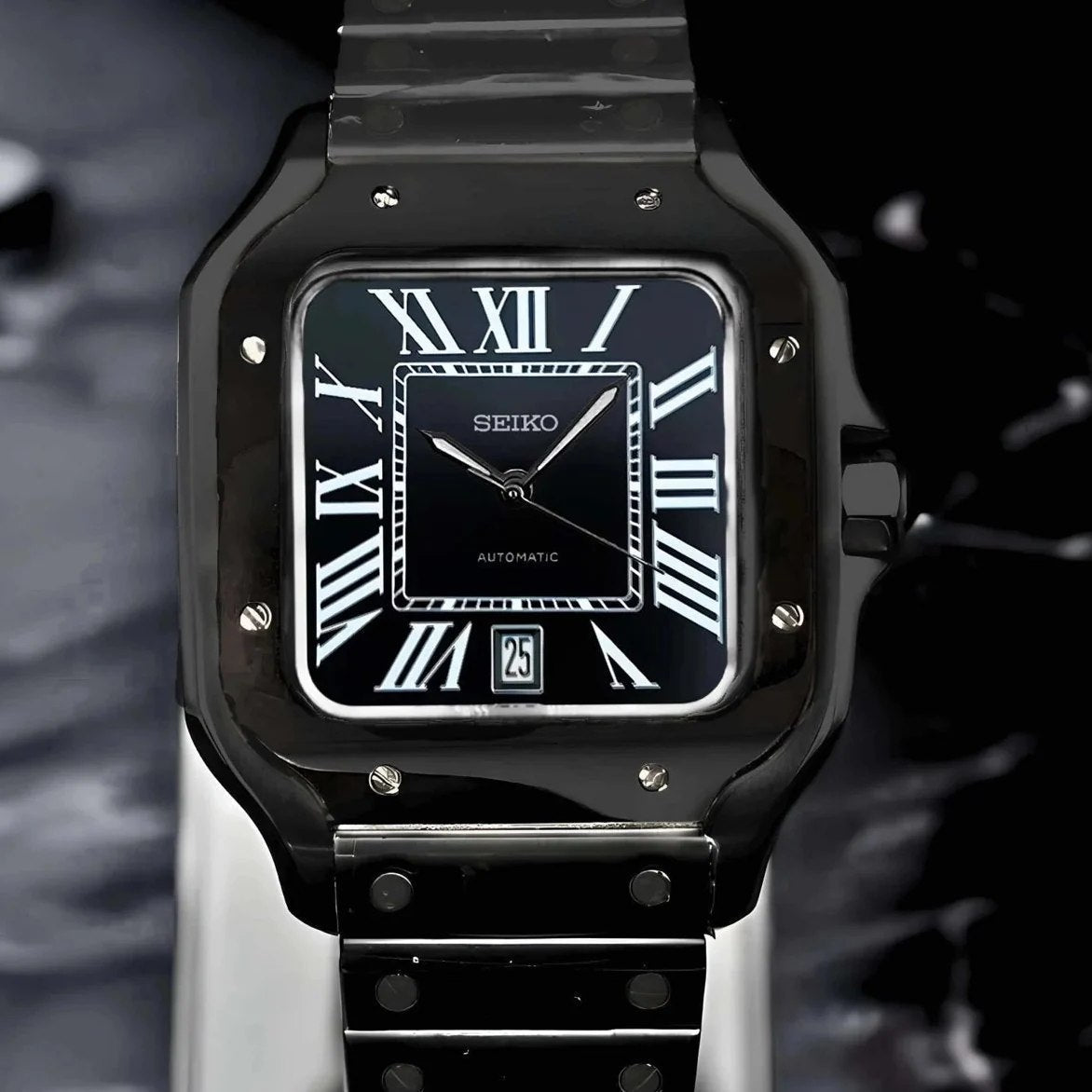 Santeiko Mod "Midnight Black" - Reloj personalizado con movimiento automático NH35 y cristal de zafiro | XP Watch Co.