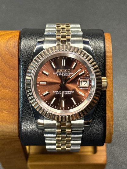 DJ-Fluted "Two Tone Rosegold Brown"
