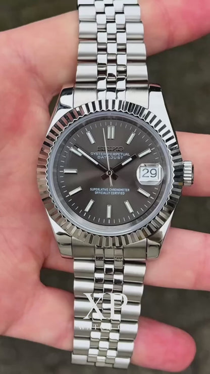 DJ-Fluted "Grey" (Rhodium)