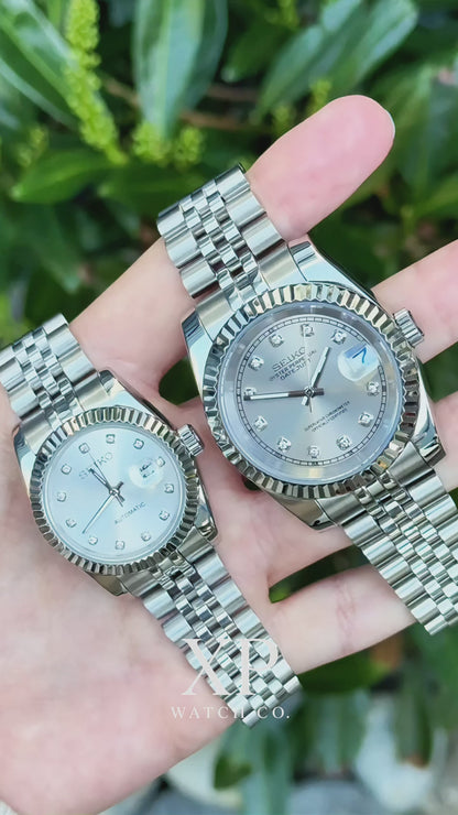Combo Couple – "Silver Diamond" 31mm & "Rhodium" Diamond 39mm