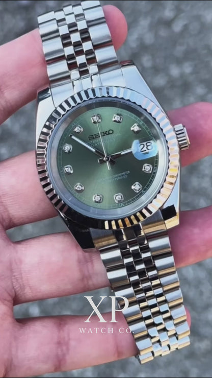 DJ-Fluted "Silver" Olive dial diamond