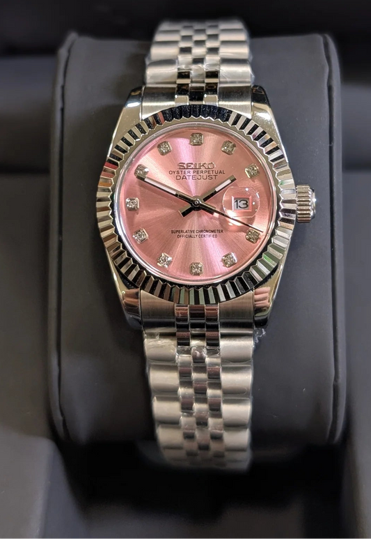 Ladyjust "Pink Diamond" - Reloj personalizado con cristal de zafiro y acero inoxidable 316L | XP Watch Co.