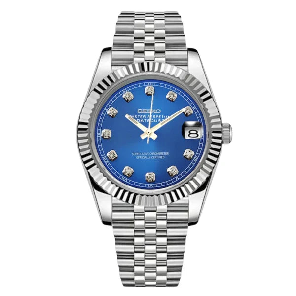 Ladyjust "Ice Blue Diamond" - Reloj personalizado con cristal de zafiro y acero inoxidable 316L | XP Watch Co.