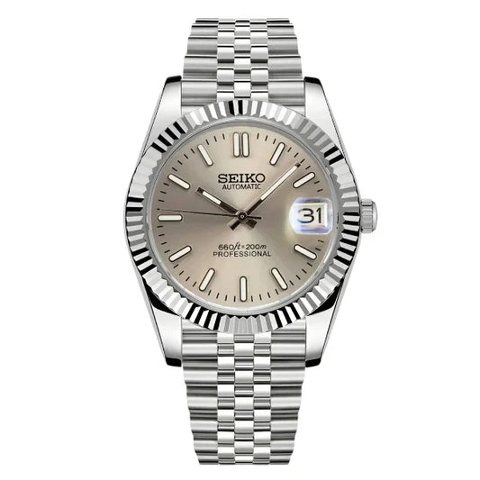 Reloj Automático XP Mod XP Mod DJ-Fluted "Champagne" con movimiento NH35 automático, acero 316L y cristal zafiro | XP Watch Co.