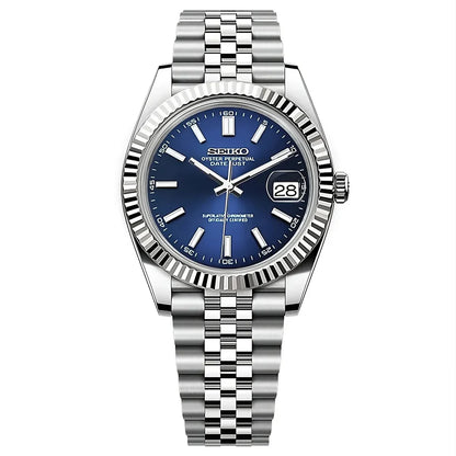 DJ-Fluted "Blue" - Reloj personalizado con movimiento automático NH35 y cristal de zafiro | XP Watch Co.