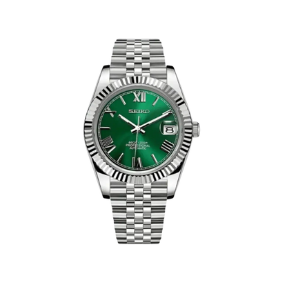 DJ-Fluted "Green Roman" - Reloj personalizado con movimiento automático NH35 y cristal de zafiro | XP Watch Co.