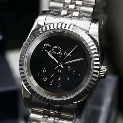 DJ-Fluted "Black" (Who Cares..) - Reloj personalizado con cristal de zafiro y acero inoxidable 316L | XP Watch Co.