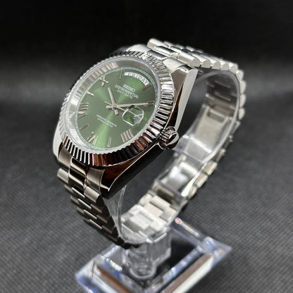 DD-President "Mint Green Roman" con movimiento NH35, cristal zafiro y acero 316L | XP Watch Co.