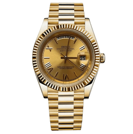Reloj Automático XP Mod XP Mod DD-President "Gold Roman" con movimiento NH70, cristal zafiro y acero 316L | XP Watch Co.