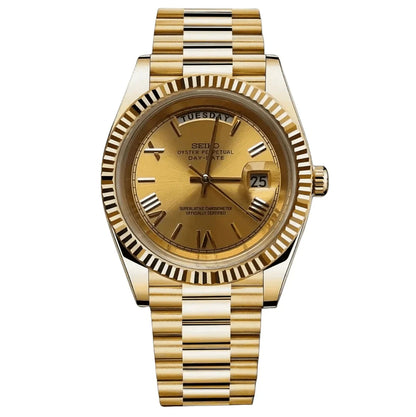 DD-President "Gold Roman" con movimiento NH35, acero 316L y cristal zafiro | XP Watch Co.