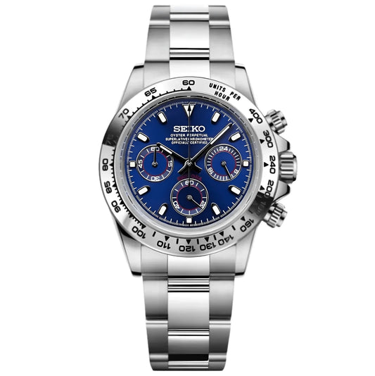 XP Mod D-Racing Reloj Automático XP Mod "Ocean Blue" cronógrafo con movimiento VK63 acero 316L cristal zafiro | XP Watch Co.