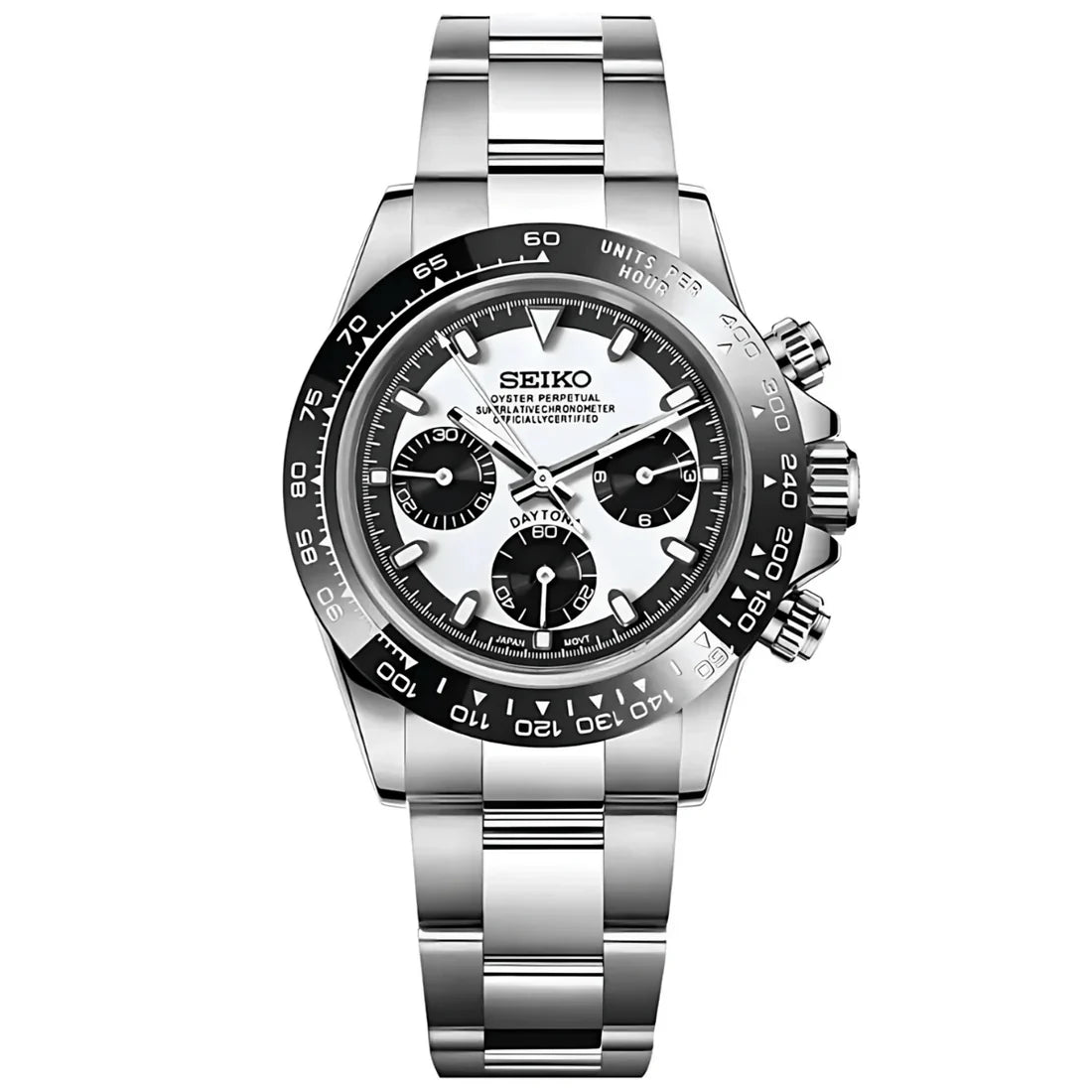 D-Racing "Ceramic White" - Reloj personalizado con cristal de zafiro y acero inoxidable 316L | XP Watch Co.