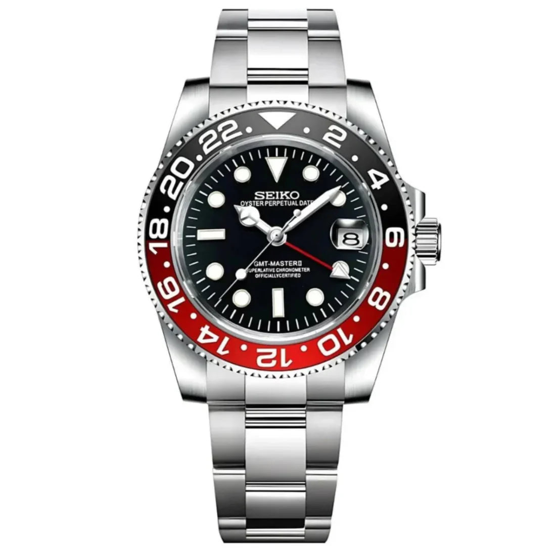 GMT Dual-Time "Coke" - Reloj personalizado con acero inoxidable 316L y cristal de zafiro | XP Watch Co.