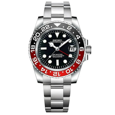 GMT Dual-Time "Coke" - Reloj personalizado con acero inoxidable 316L y cristal de zafiro | XP Watch Co.
