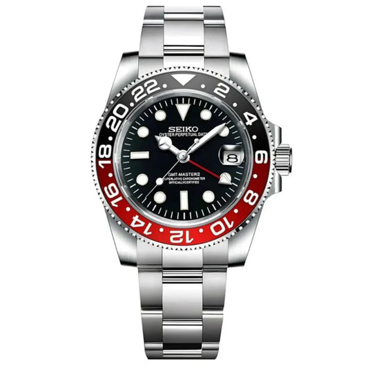 GMT Dual-Time "Coke" - Reloj personalizado con acero inoxidable 316L y cristal de zafiro | XP Watch Co.