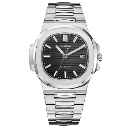Nautic Mod "Classic Black" - Reloj personalizado con movimiento automático NH35 y acero inoxidable 316L | XP Watch Co.
