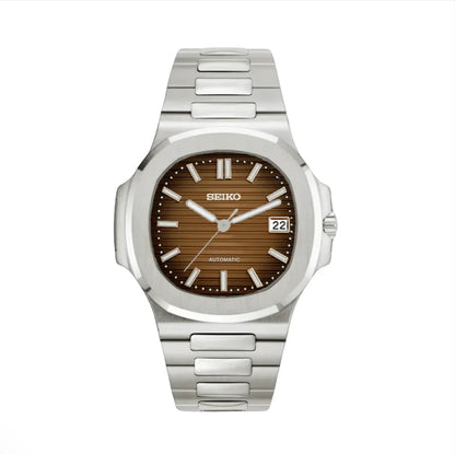 Nautic Mod "Chocolate Brown" - Reloj personalizado con cristal de zafiro y acero inoxidable 316L | XP Watch Co.