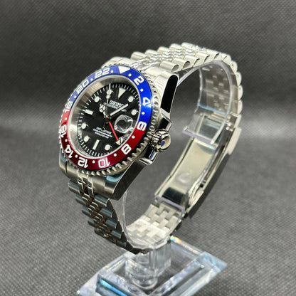 GMT Dual-Time "Pepsi" - Reloj personalizado con movimiento automático NH35 y cristal de zafiro | XP Watch Co.