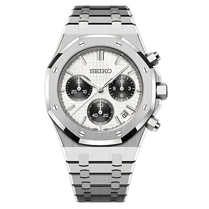 ROAK Chronograph Panda - Reloj personalizado con cronógrafo VK63 y cristal de zafiro | XP Watch Co.