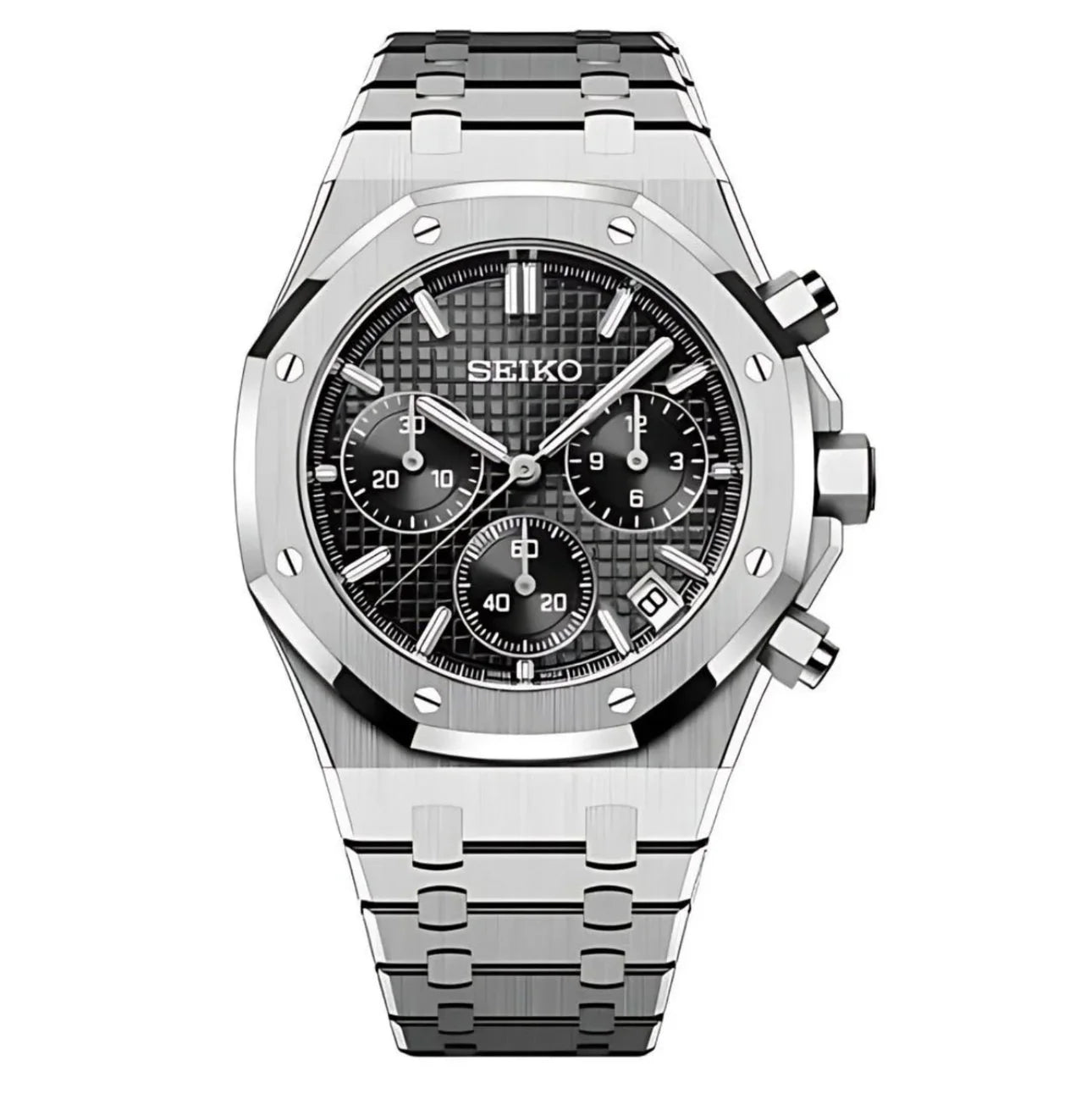 ROAK Chronograph Black - Reloj personalizado con cristal de zafiro y cronógrafo VK63 | XP Watch Co.