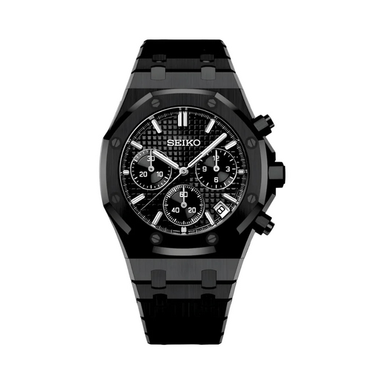 ROAK Chronograph "Black Panther" - Reloj personalizado con cronógrafo VK63 y cristal de zafiro | XP Watch Co.