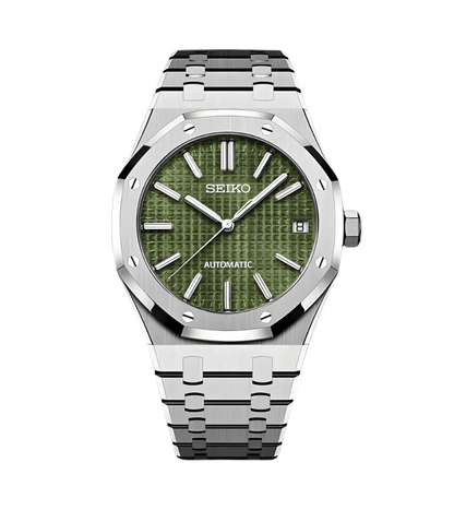 ROAK "Olive Green" - Reloj automático personalizado con acero inoxidable 316L y cristal de zafiro | XP Watch Co.