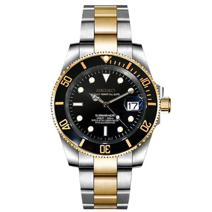 Sub-Diver "Two Tone Black" con movimiento NH35, acero 316L y cristal zafiro | XP Watch Co.