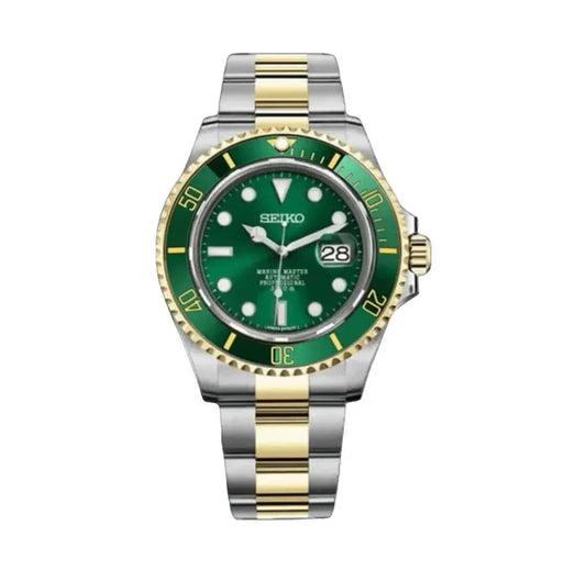 XP Mod Sub-Diver "Two Tone Green" con movimiento NH35, cristal zafiro y acero 316L | XP Watch Co.