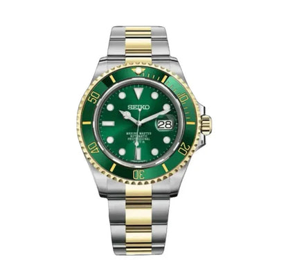 Sub-Diver "Two Tone Green" con movimiento NH35, acero 316L y cristal zafiro | XP Watch Co.