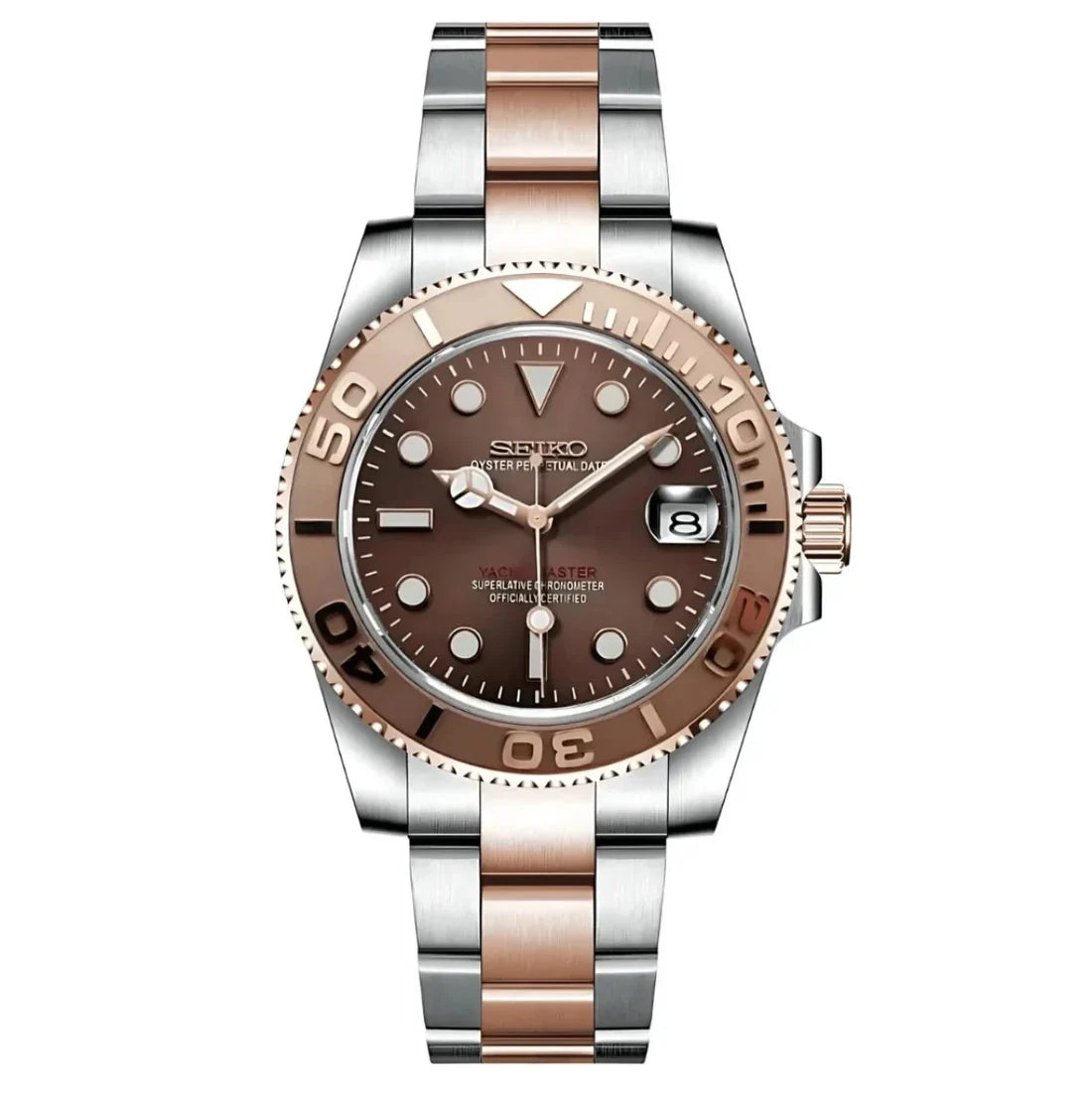 Yacht Master "Rose" - Reloj personalizado con cristal de zafiro y acero inoxidable 316L | XP Watch Co.