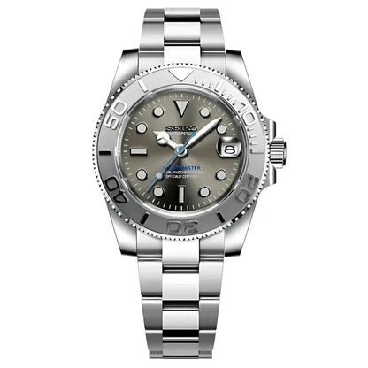 Yacht Master "Grey" (Rhodium) - Reloj personalizado con cristal de zafiro y acero inoxidable 316L | XP Watch Co.