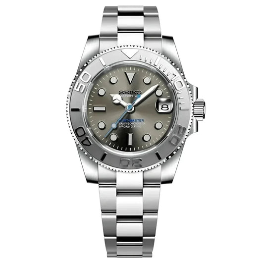Yacht Master "Grey" (Rhodium) - Reloj personalizado con cristal de zafiro y acero inoxidable 316L | XP Watch Co.
